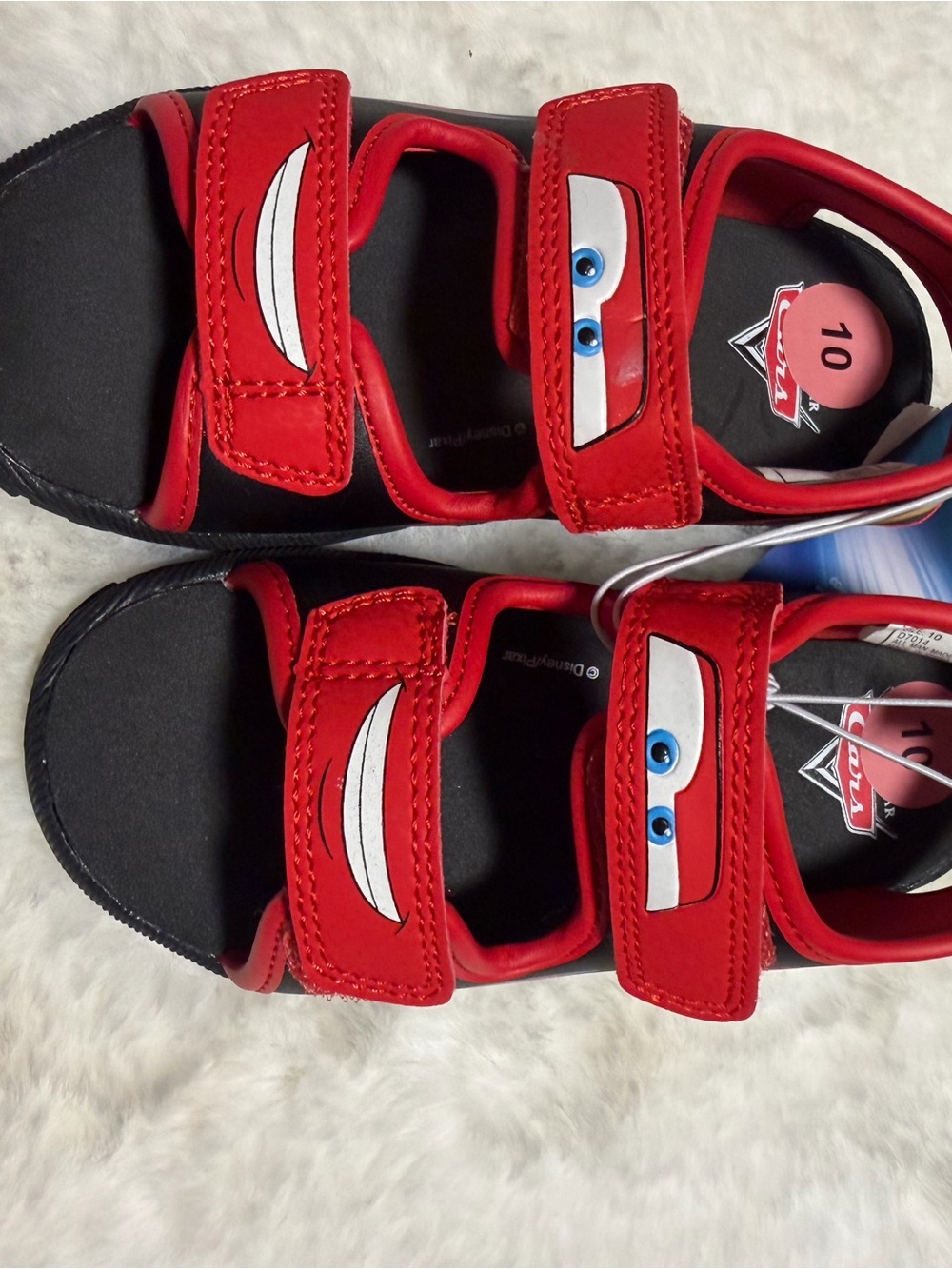 Disney Red Lightning McQueen Kids Sandals with Cartoon Face